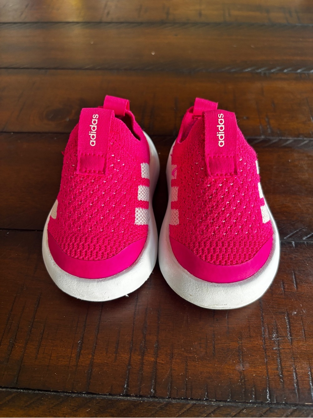 adidas Kids Slip-On Shoes - Hot Pink and White